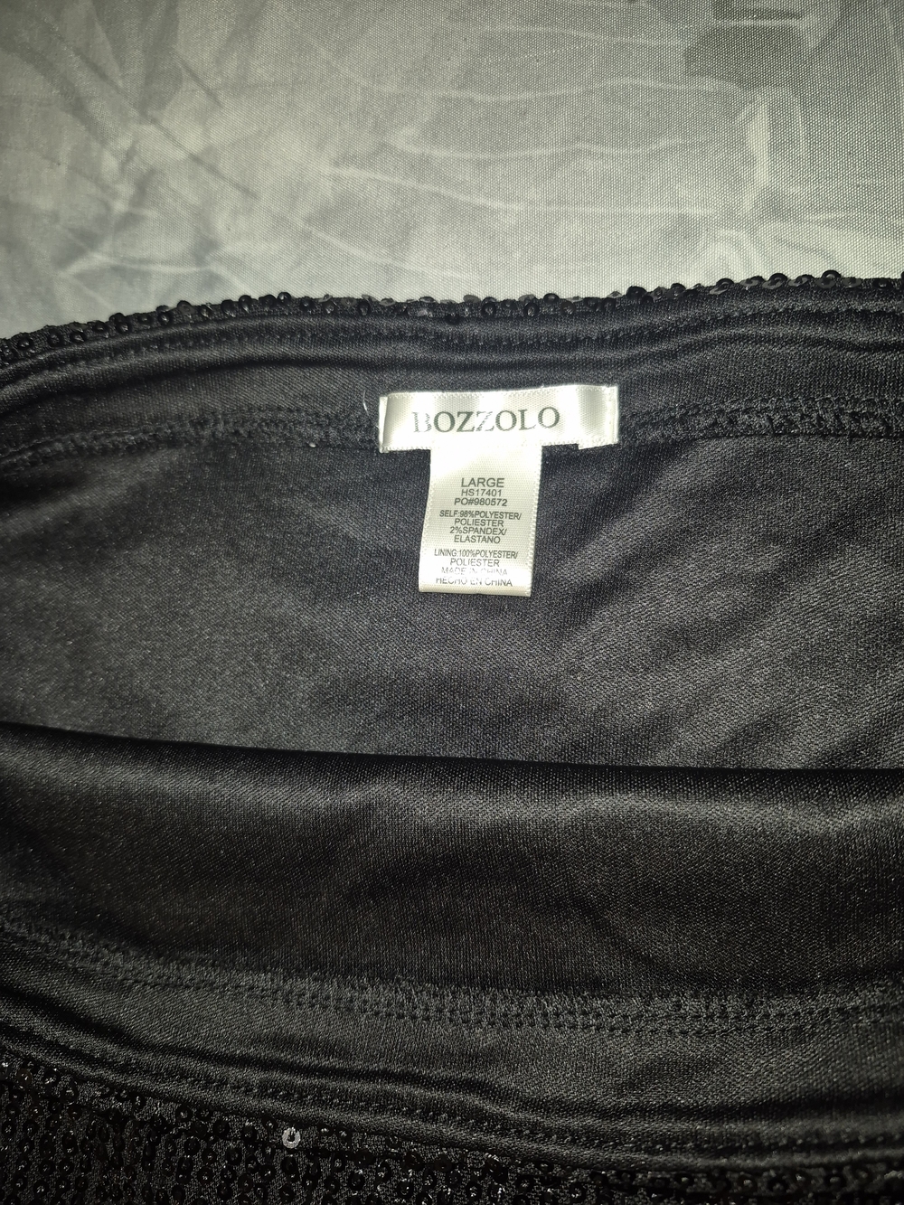Sparkle-Trim Black Sequin Mini Skirt - Picture 3 of 3